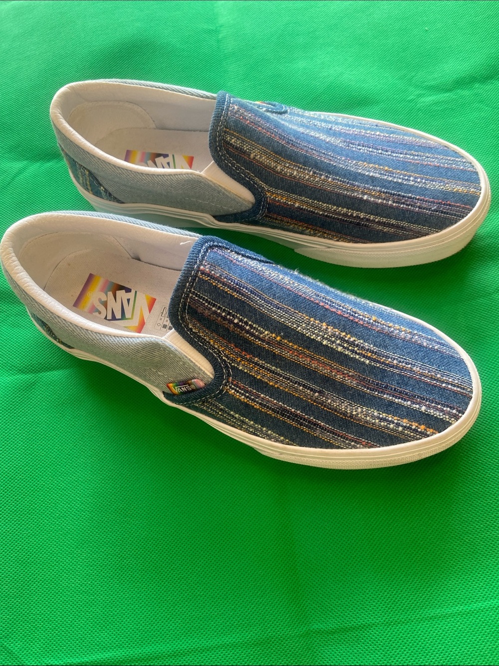 Welcome to Pride - CoEd Slip-On Sneakers - Blue Striped